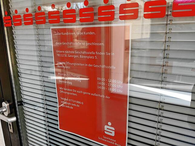 Bild 2: Keine Chance für die Sparkassen-Filiale in Peterzell: Das steckt dahinter