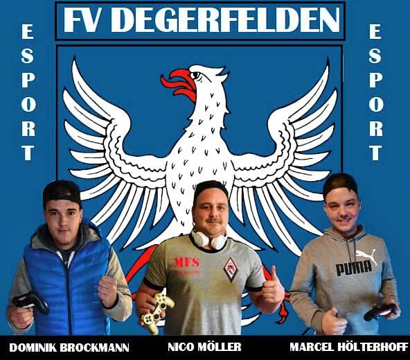 Das eSports-Team des FV Degerfelden: Gemeinsam starteten (von links) Dominik &bdquo;Brocky95&ldquo; Brockmann aus Grenzac-Wyhlen, Nico ...