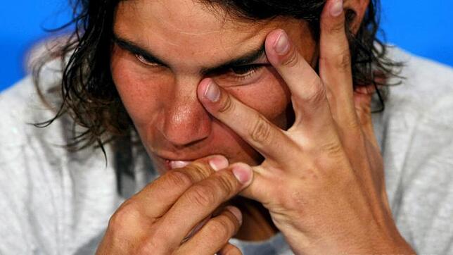 Aufgeregt? Tennisprofi Rafael Nadal während einer Pressekonferenz.