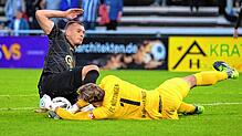 Die Villinger (hier Marcel Sökler gegen den FC Nöttingen) brauchen gegen Bietigheim-Bissingen vollen Einsatz.