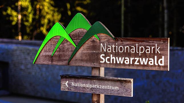 Wegweiser zeigen zum Nationalparkzentrum vom Nationalpark Schwarzwald.