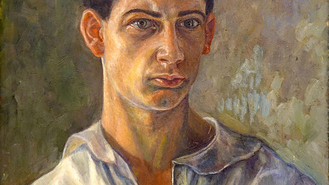 Ein frühes Selbstbildnis von Arnold Schneider in der Ausstellung.