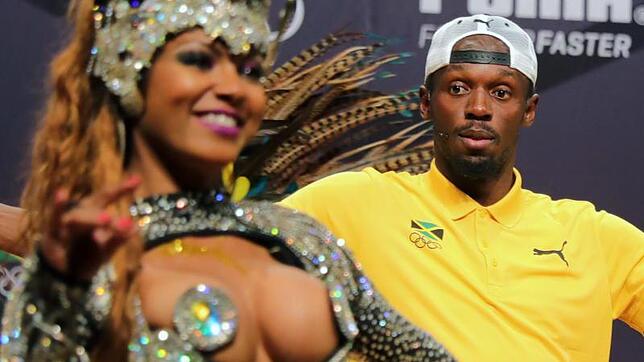Da war was los: Usain Bolt zog mal wieder eine große Show ab. Bild: dpa