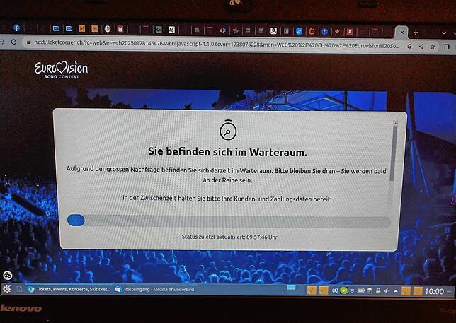 Pünktlich da – aber offenbar weit hinten in der Warteschlange.