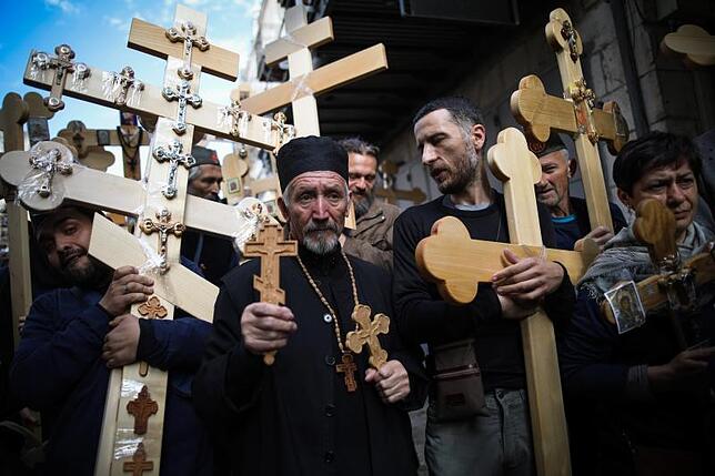 Zwischen Basar und Golgotha: Jedes Jahr ziehen Pilger aus aller Welt durch die Via Dolorosa in Jerusalem.