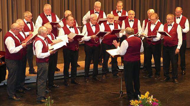Der Männergesangverein Hausen vor Wald begeistert beim Frühjahrskonzert sein Publikum. Bild: Rainer Bombardi