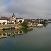Verdun-sur-le-Doubs: Hier mündet der Doubs in die Saône. Kaum zu glauben, dass in diesem Städtchen Präsident Valéry  Giscard ...