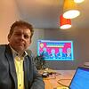 Der FDP-Ortsvorsitzende Mirko Theel war mit der Resonanz des Politischen Aschermittwochs in Blumberg zufrieden. Der Bildschirm zeigt von ...