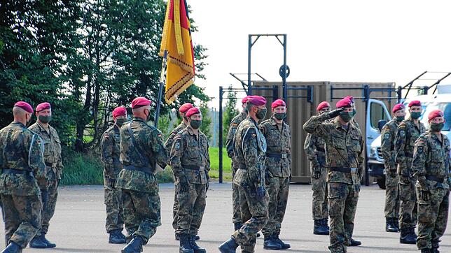 Die Vereidigung der Rekruten auf dem Appellplatz in der Staufer-Kaserne fand coronabedingt ohne Öffentlichkeit statt.