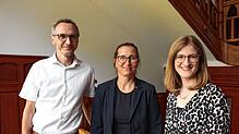Professor Clemens Wangler (von links) und die Professorinnen Paula Wellmann und Sabrina Kummer sind die Studiengansleiter im Fach RSW – ...