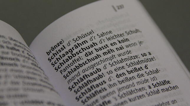 Verwirrende Mundart: Auszug aus einem Schwäbisch-Hochdeutsch-Wörterbuch.