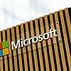 Das Logo von Microsoft beim Internetkongress Digital X im Kölner Media Park.