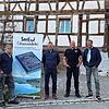Victor Lindenmayer, Jürgen Beirer, Andreas Eppler und Daniel Trisner (von links), die Macher der See-End-Geschichten, vor historischem ...