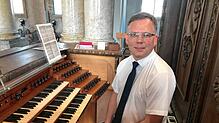 Organist Gedymin Grubba im Dom zu St.¦Blasien. Foto: Karin Steinebrunner