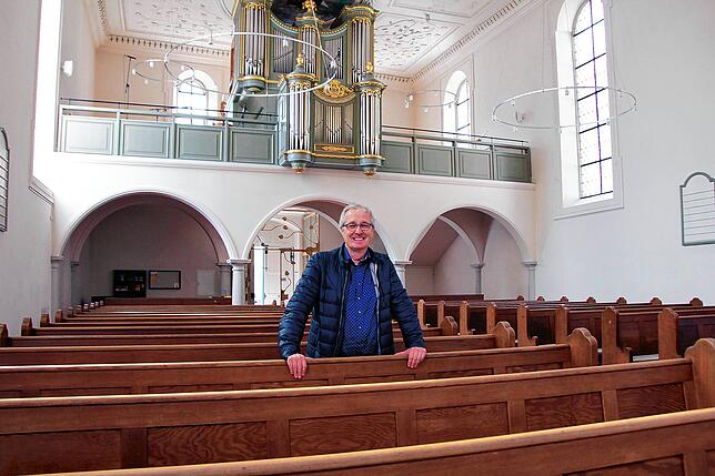 Pfarrer Wolfgang Rüter-Ebel vor dem Neustart nach der ersten Corona-Pause im vergangenen Jahr.