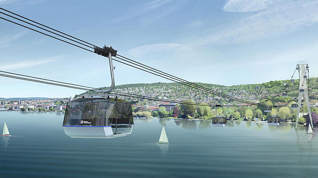 Züricher Seilbahn-Projekt: So soll die neue Touristenattraktion nach Vorstellung der Zürcher Kantonalbank aussehen.