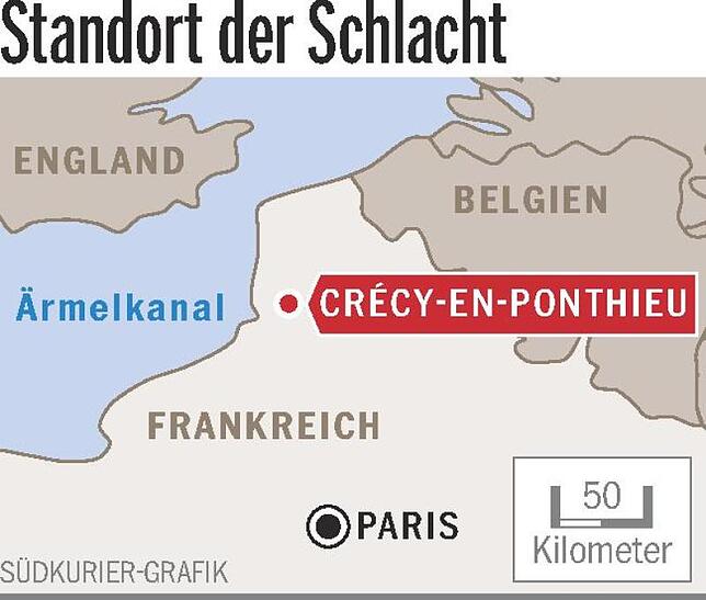 Standort der Schlacht: Crecy-en-Pontieu