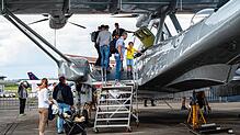 Die Do 24 ATT von Iren Dornier ist ein Publikumsmagnet. Doch es gab beim Sommerfest auch viele weitere Flieger zum Bewundern. Bild: ...