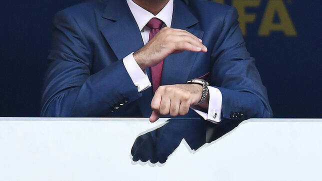 Scheich Tamim bin Hamad Al Thani, der Emir von Katar, verfolgte das WM-Finale Frankreich gegen Kroatien im Stadion in Moskau.
