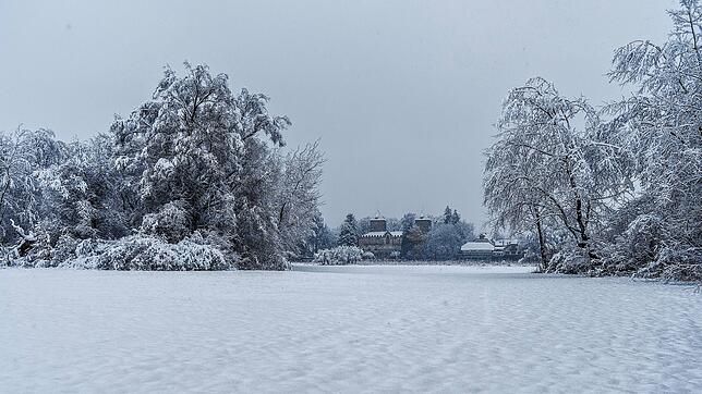 Am Seerhein liegt das Schloss Gottlieben, das am Samstag ebenso wie ganz Südbaden im Schnee versank.