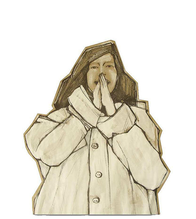 „Ein lachendes Mädchen mit viel zu großem Hemd“ von Dorota Feicht.