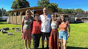 Das Kindergartenteam beim Tag der offenen Tür, Mitte September. (Von links nach rechts) Christine Graf, Isabel Höldke, Martin Wenger, ...