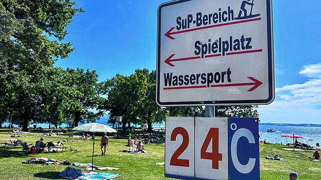 Ab ins Strandbad: Der Rasen hat sich schon wieder erholt.