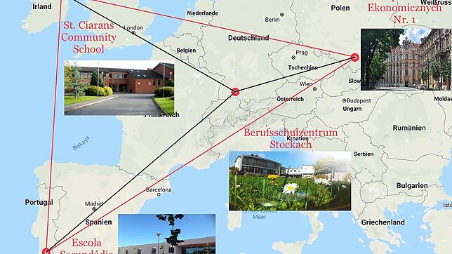 Das sind die Schulen, die am Erasmus Plus Projekt teilnehmen.