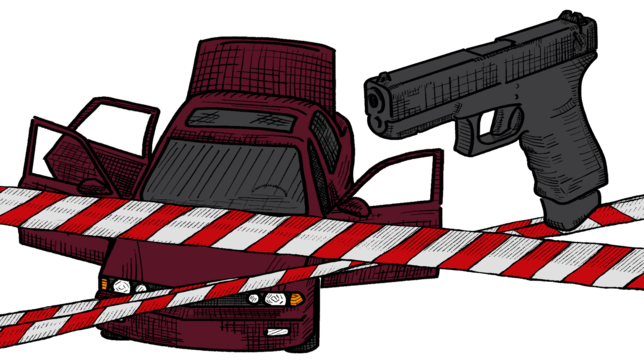 Mit einer Glock 18 erschießt der Täter zwei Zöllner und flüchtet in einem roten Mitsubishi. Im Auto schießt der Mann sich dann in den ...