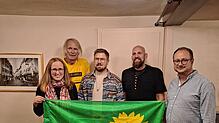 Neuwahlen des Kreisvorstandes der Grünen (von links): Anna-Katharina Chavier, Bernd „Blondie“ Wallaschek, Markus Freibott, Boris Milz ...