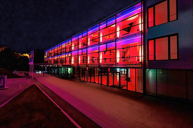 Night of Light am Montag Abend an der Volksbank am Riettor.