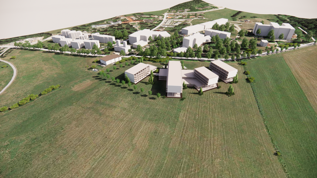 So wie auf dem 3D-Schaubild könnte das neue Areal der Klinik Limberger später aussehen. Zunächst sollen jedoch nur drei Bettengebäude ...