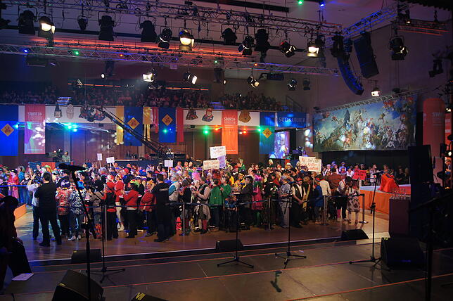 Hinter den Kulissen beim närrischen Ohrwurm in der Stadthalle Singen.