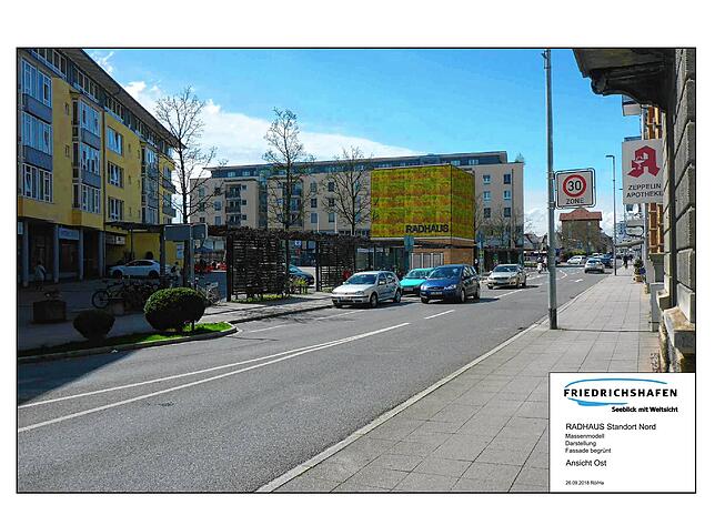 Diese Visualisierung zeigt das Radparkhaus, das am Franzikusplatz geplant war. Das Projekt ist inzwischen gestorben.