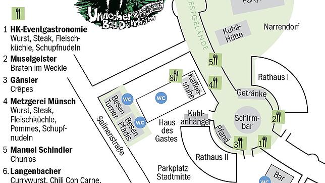Grafik Narrendorf beim großen Narrentreffen der Urviecher-Zunft Bad Dürrheim.