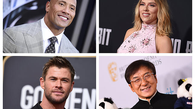 Sie dürfen sich zu den zehn bestbezahlten Schauspielern rechnen: Dwayne «The Rock» Johnson, Scarlett Johansson, Chris Hemsworth und ...
