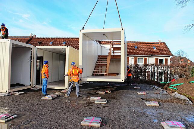Während der Übergangszeit zwischen Abriss und Neubau wurden die Kinder im Burgbergkindergarten über viele Monate in Containergebäuden ...