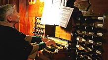 Annerös Hullinger aus Boll begeisterte mit ihrem Spiel an der Orgel in der Klosterkirche in Rheinau. Foto: Rotraud Opfermann