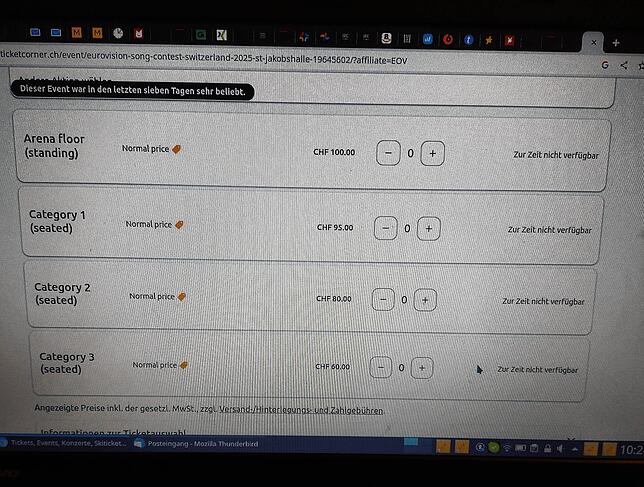 Alle Tickets weg – da hatten andere wohl mehr Glück.
