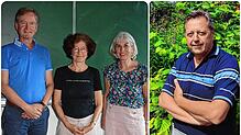 Tassilo Schneider, Dianne White und Gaby Weber (von links) geben Geflüchteten Sprachunterricht. Karl-Heinz Steidle setzt sich im ...