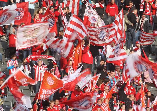 DFB-Pokal - Borussia Dortmund - Bayern München Munich's supporters cheer on the stands prior to the German DFB Cup final soccer match between Borussia Dortmund and FC Bayern Munich at ...