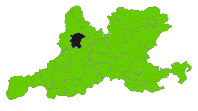 Die politische Gemeindekarte nach der Landtagswahl 2021 im Landkreis Waldshut. Die Grünen gewinnen in fast allen Gemeinden. Einzig die ...