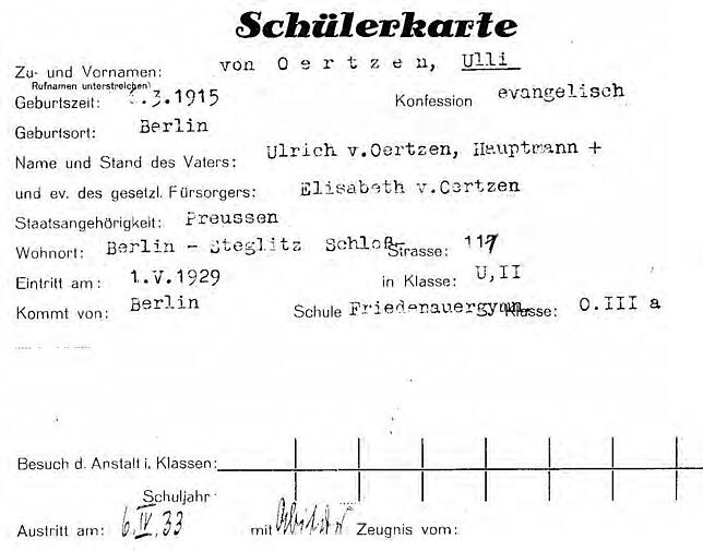 Salem Widerstandskämpfer von Oertzen machte als Stipendiat in Salem