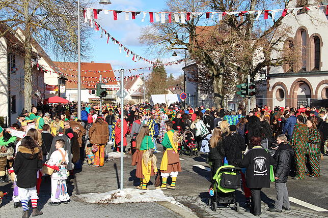 Es gab kaum ein Durchkommen in den Weigheimer Straßen. Bei strahlendem Sonnenschein kamen Tausende von Zuschauer und Hästräger zum Umzug ...