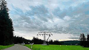 In großer Höhe werden die Isolatoren an den Freileitern ausgetauscht, diese Arbeiten erledigen die  Mitarbeiter von Netze BW. Foto: ...
