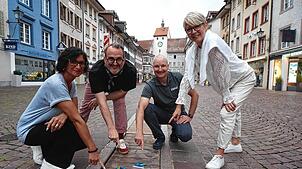 Sylvia De Paola (von links), Thomas Wartner, Marcel Herrmann und Petra Weber vom Werbe- und Förderungskreis Waldshut (Veranstalter) ...