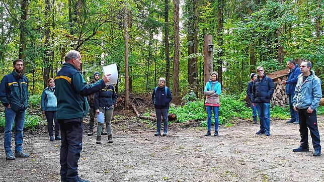 Zahlreiche Fragen zum Forst standen im Mittelpunkt einer Waldbegehung des Gemeinderats &ndash; geleitet von Tom Drabinski, Gebietsleiter ...