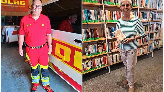 Als ehrenamtlicher Rettungsschwimmer bei der DLRG und Fördervereinsvorsitzender der Stadtbibliothek leisten Ingo Sterk und Jutta ...
