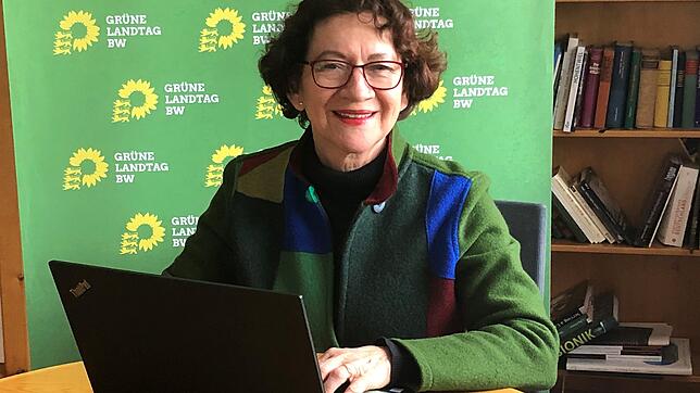 Dorothea Wehinger bei der Videokonferenz zum Thema Handwerk und Zukunft.