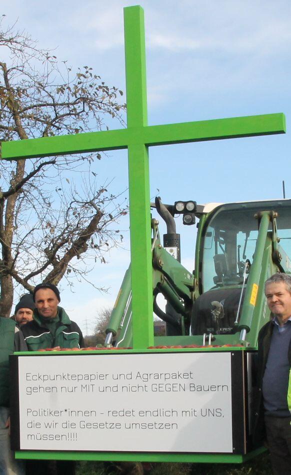 Ein Symbol des Widerstandes: das grüne Kreuz der Landwirte.